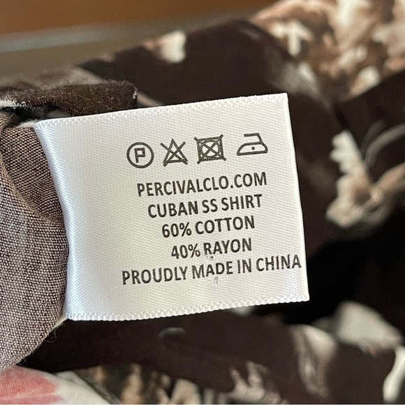 PERCIVAL Short Sleeve Japan Island Button Down Shirt - Picture 2 of 5